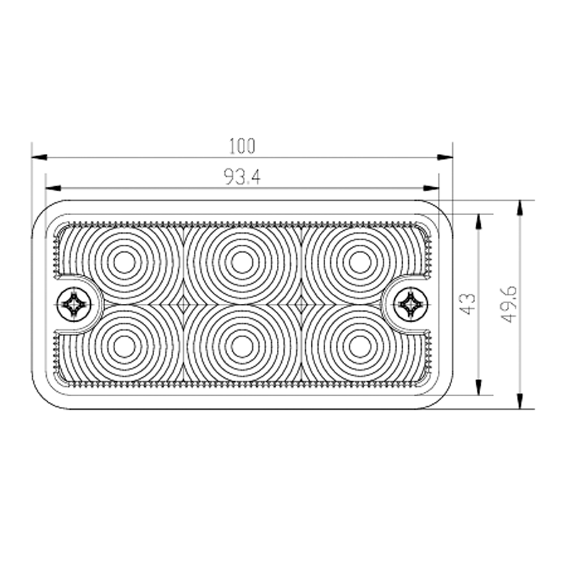 Compact IP66 LED Tosaigh Seasamh agus Leithead Táscaire Solas le haghaidh Feithiclí Innealtóireachta Éagsúla